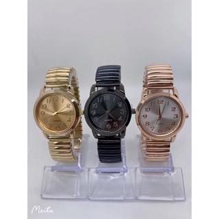 Relógio de pulso Feminino Quartz Pulseira Elástica analógico dourado rose