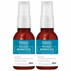 Kit 2 Solução Antimicótica Farmax Spray Com Iodo 30ml