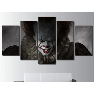 Quadro Decorativos 5 peças Sala, Quarto, Escritório Cozinha Decoração Terror Palhaço Pennywise em Oferta na Shopee