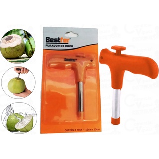 Furador De Coco Abridor Fácil De Usar Aço BESTFER em Oferta na Shopee