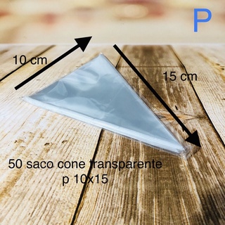 50~300 Saco Saquinho CONE 10x15 Pequeno Plástico bopp transparente em Oferta na Shopee