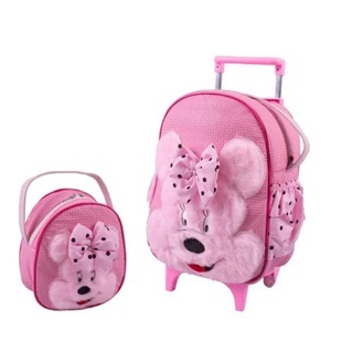 Kit Mochila De Carrinho Rodinha Escolar Infantil Bichinho G com Lancheira Zoo em Oferta na Shopee
