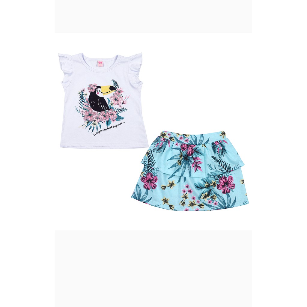 Conjunto Menina Blusa e Saia – Conforto e Estilo para Pequenas