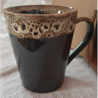 Caneca De Porcelana 250ML Tulipa Modelo Preta Borda Creme - Canecas De Chá/Café Utensílios De Cozinha HR