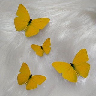 20 40 60 ou 80 Borboletas amarelas para topo de bolo com 7 cm, 6 cm, 5 cm e 4 cm