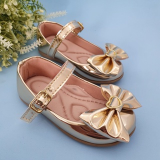 Sapatilha Infantil Feminina Dourada Milu Fashion Com Laço Detalhe Coração 16 ao 34 em Oferta na Shopee