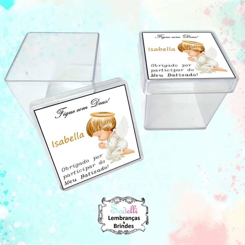 Lembrancinhas Batizado - 30 | 20 | 10 Caixinhas Acrílicas Personalizadas
