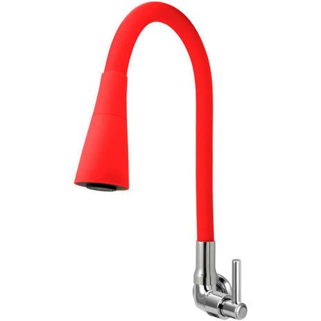 TORNEIRA PARA COZINHA FLEXIVEL CONE VERMELHA PAREDE 1167