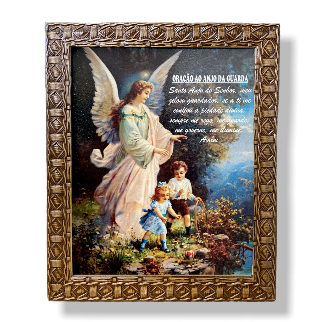 Quadro Anjo Da Guarda Decorativo Parede Resinado 25x30 em Oferta na Shopee