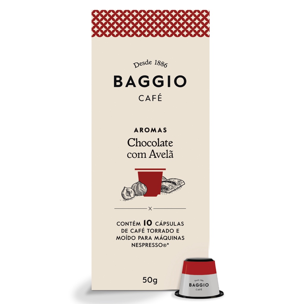 Cápsula Café Gourmet Baggio Chocolate Com Avelã P/ Nespresso