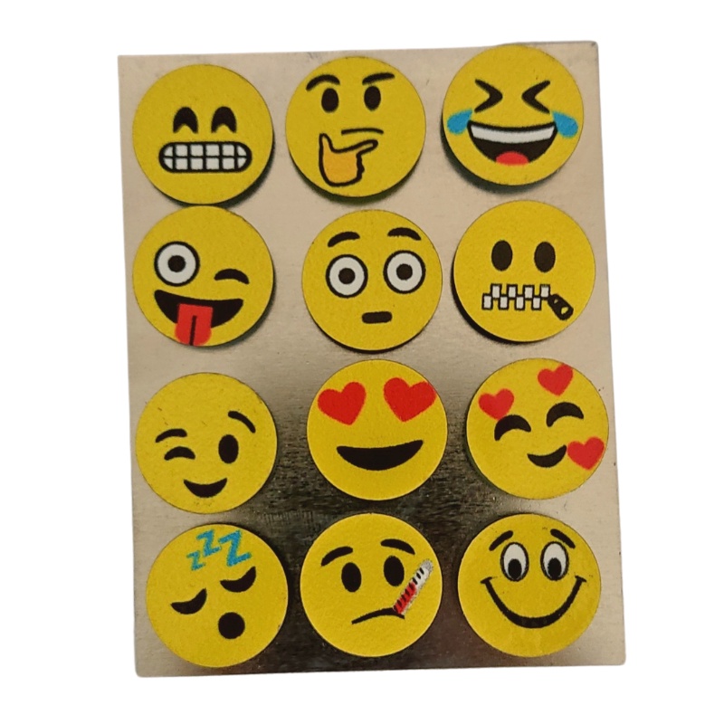 12 Imãs Emoji Para Planner, Geladeira, Mural de Fotos, Mural de Recados, Quadro Magnético
