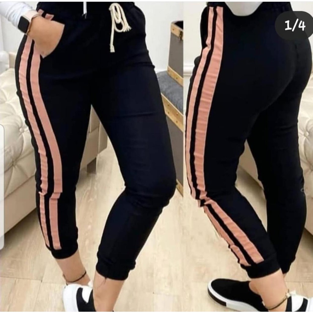 calça jogger feminina listra lateral