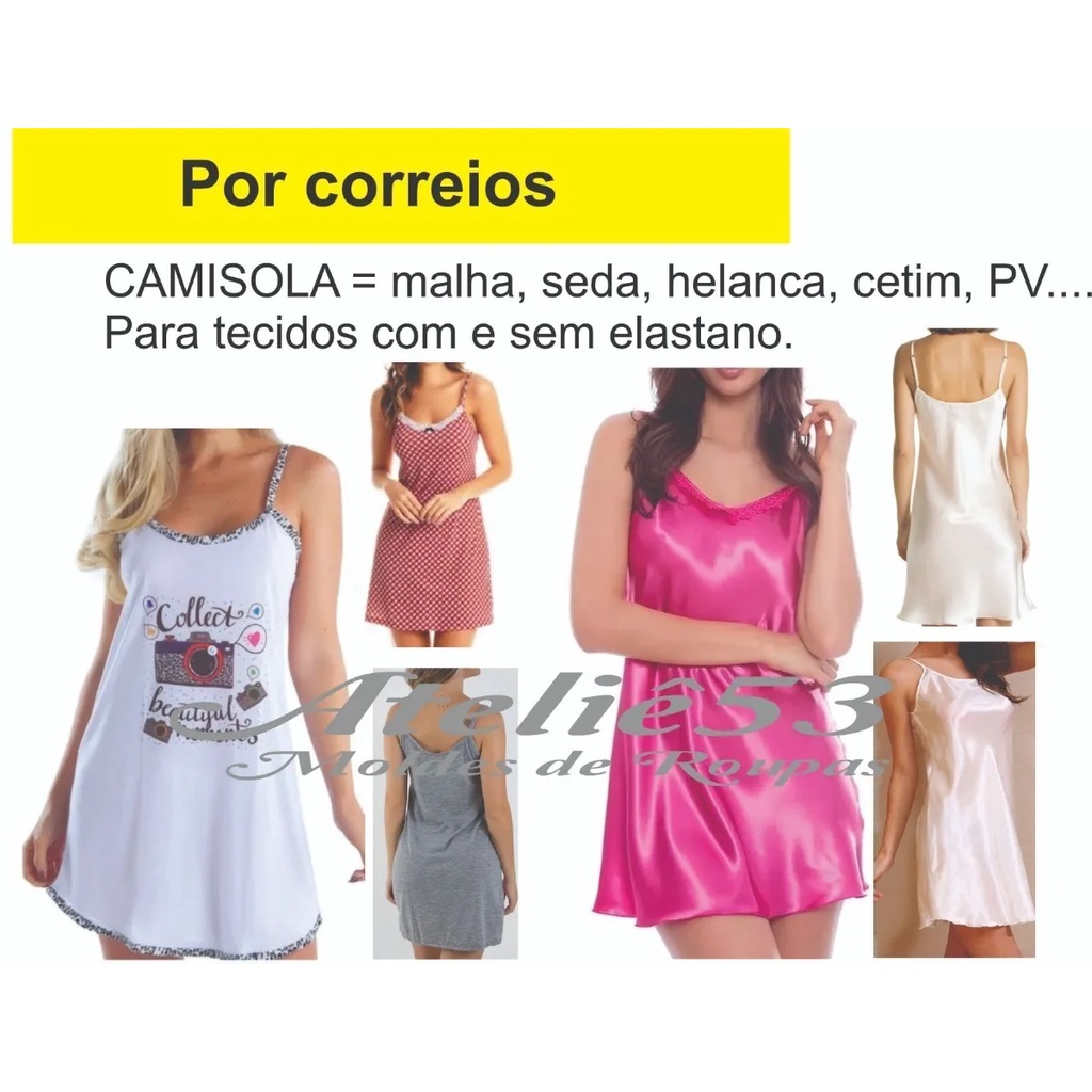 Molde de Roupa Modelagem Camisola Em Papel 120g GRADE: PP, P, M, G, GG e EGG