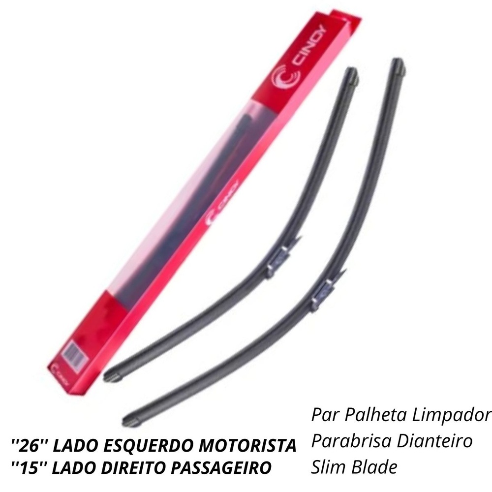 Par Palheta Limpador Parabrisa Dianteiro Omega Punto Linea Pós 2008 Sonic Pós 2012