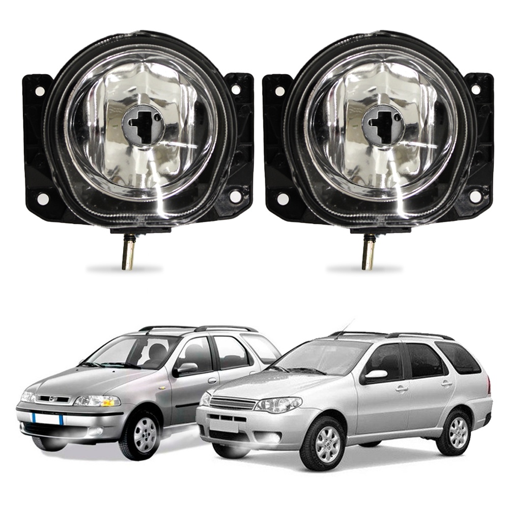 Farol de Milha Palio Weekend G2 G3 2001 a 2012 Par Farol Auxiliar Lente de Vidro Neblina Automotivo