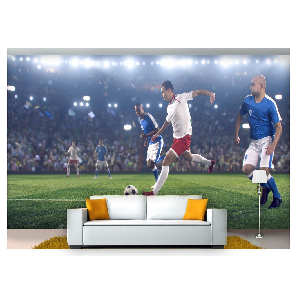 papel de parede Esportes Futebol Bola Campo 3D 6m² SPT36