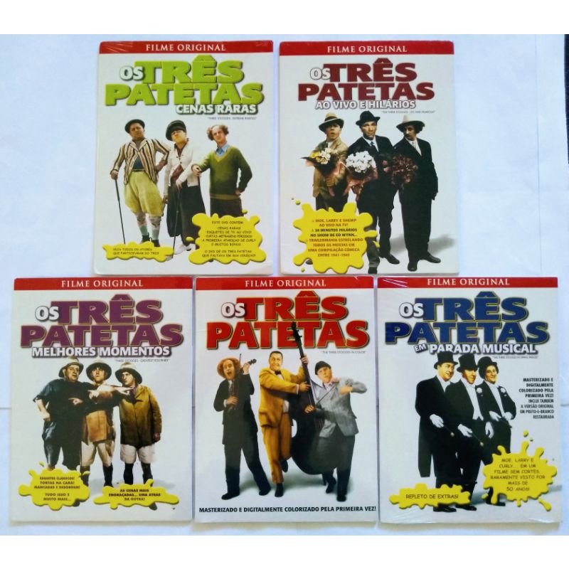 Dvd Os Três Patetas - Lacrado e Original (RARIDADE) - kit c/5 dvd light.