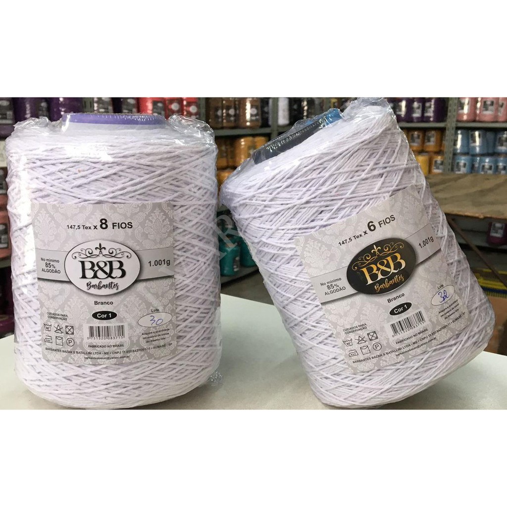 Barbante B&B Branco 8 Fios 1kg/780mts Envio Imediato!! BeB | Shopee Brasil