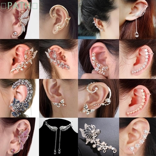 PATH 1PC/1 Par Brincos De Borboleta Quente Femininos Cristal Orelha De Cravo Clipe Punk Envoltório Cartilagem Diamante Bling Moda Joias Gato Flor Estrela Forma
