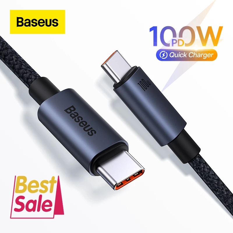 Baseus Cavo USB Type C – 3 Metri, Nylon Intrecciato, Ricarica Rapida 2A, Sincronizzazione Dati, Nero