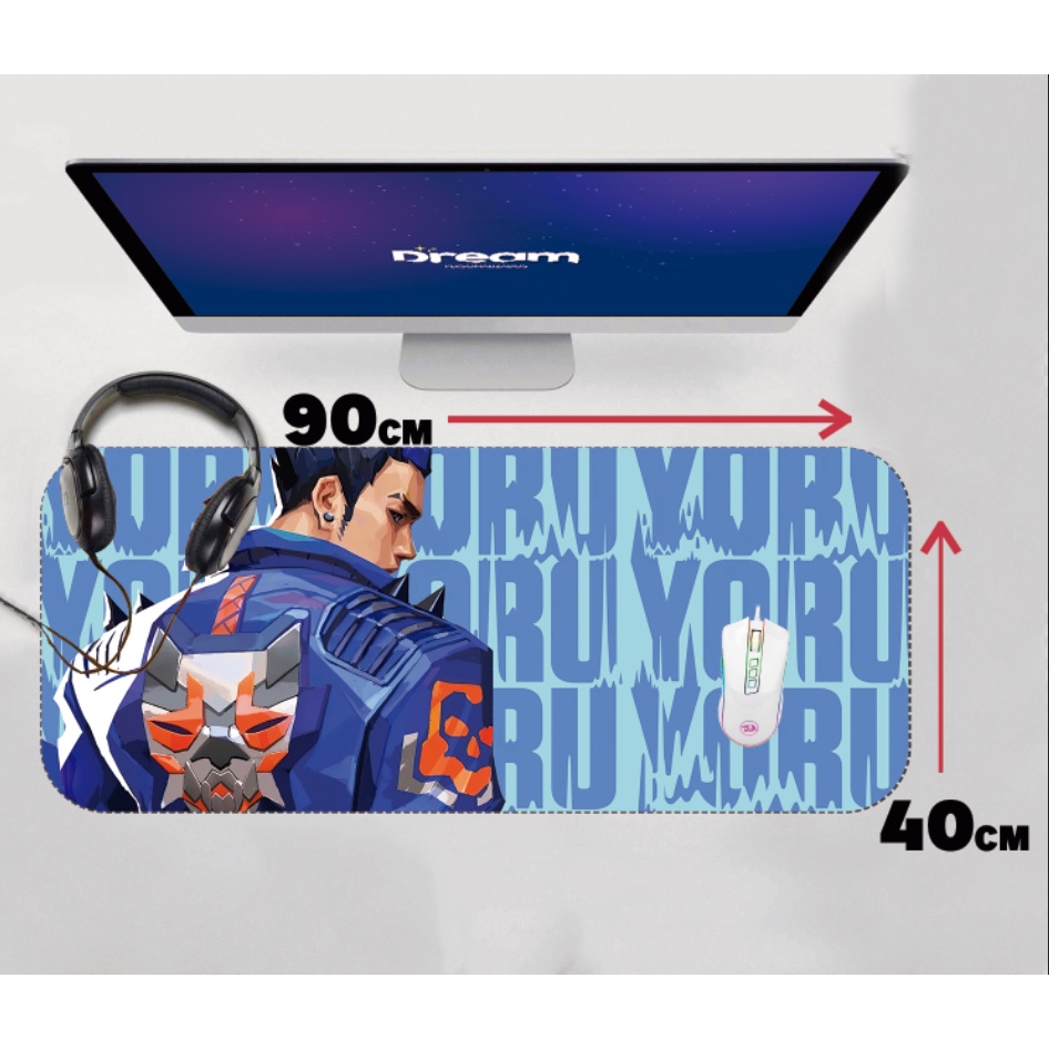 Mouse Pad Gamer Yoru Valorant Extra Grande 90x40 70x30 Personalizado borda costurada mousepad