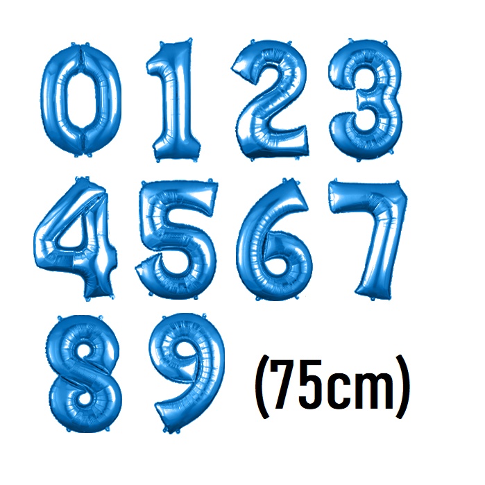 Balão Metalizado Número 75cm - Azul em Oferta na Shopee