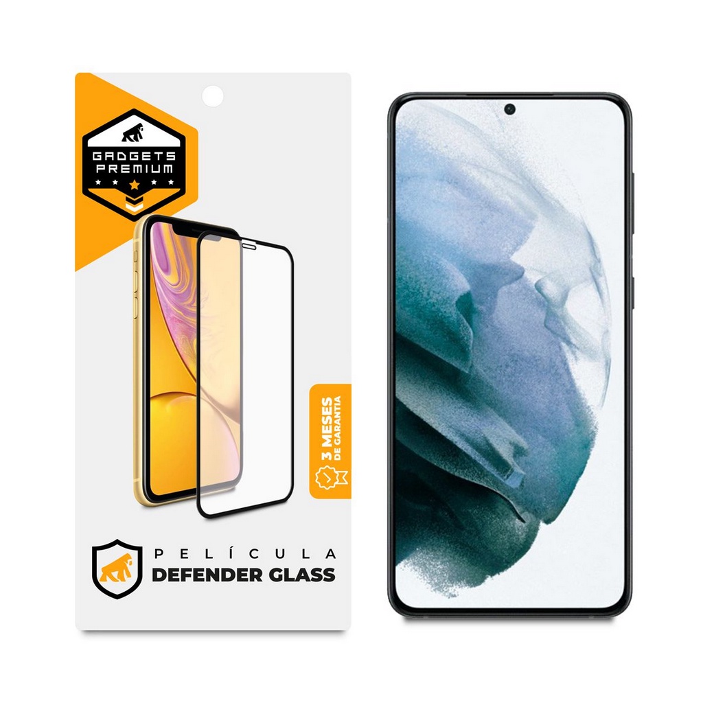 Película Defender Glass para Samsung Galaxy S21 Plus - Preta - Gshield - Mobile & Gadgets