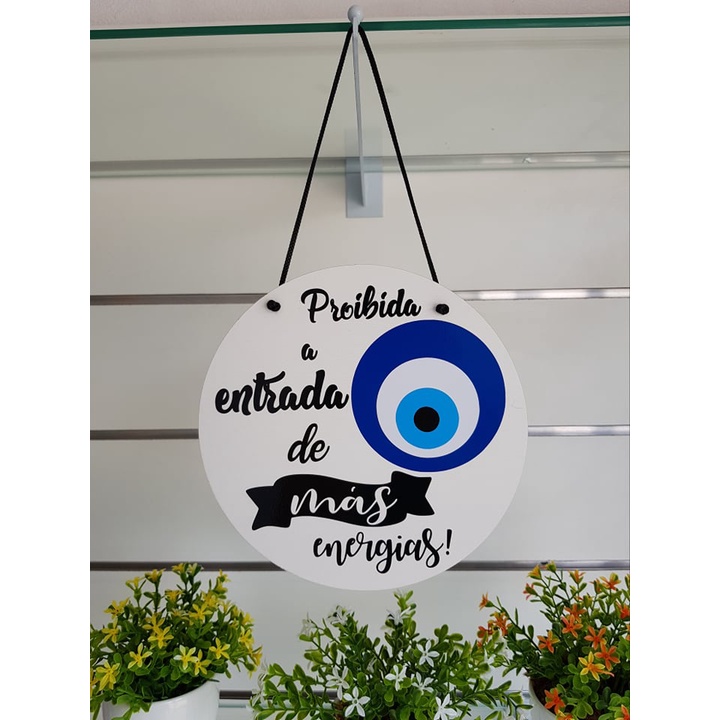 Imagem Quadro Placa Decorativa Adesivada Vinil Em Mdf Mandala Olho Grego Lettering 20x20cm Home Decor