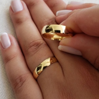 Aliança Namoro Casamento UNIDADE Dourada Prata em Oferta na Shopee