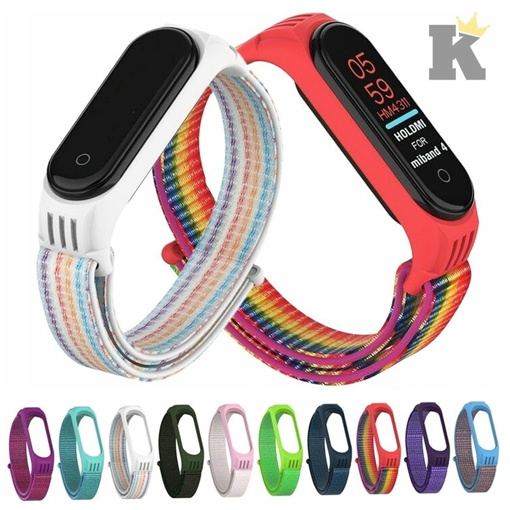 Pulseira para miband 3 4 5 e 6 promocao pulseira de nylon para mi band 3 4 5 e 6