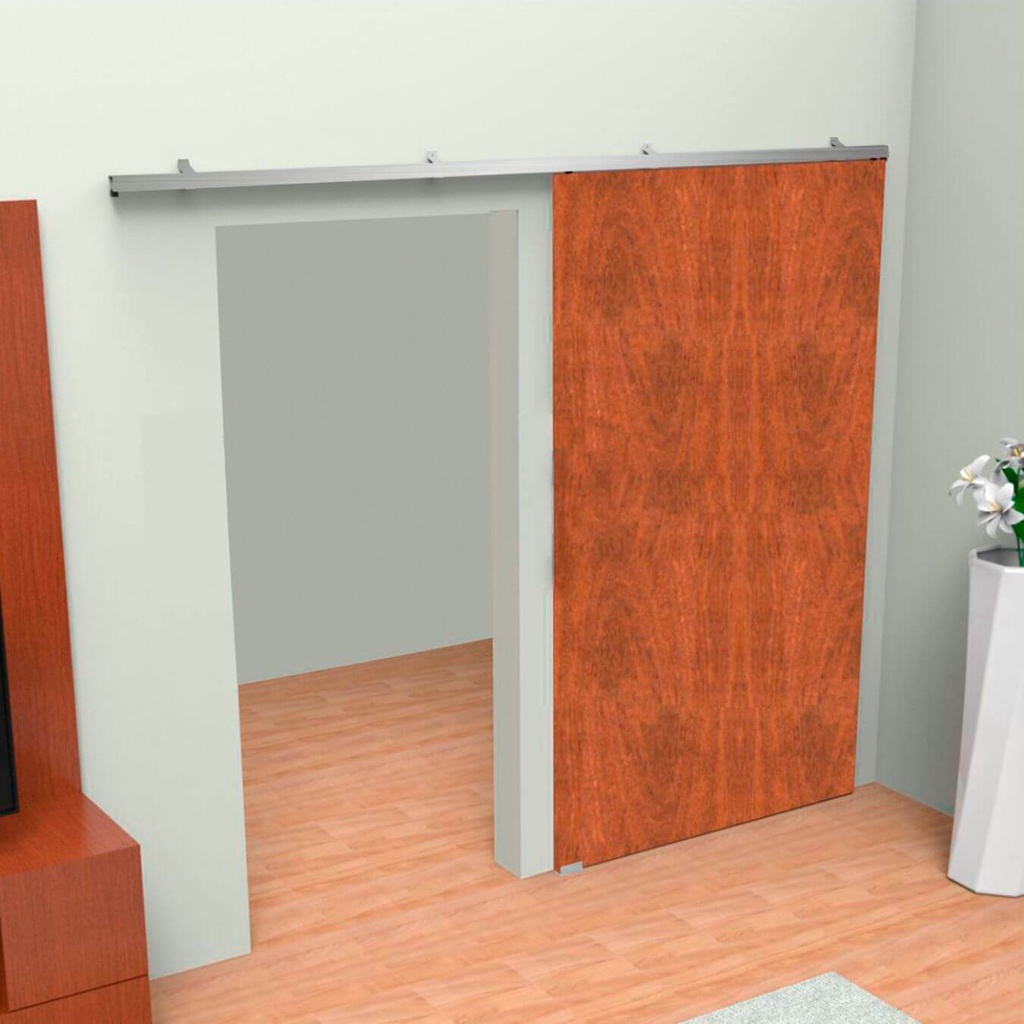 Kit Porta Correr Até 75cm Trilho Dividido De 1,5 mt Com acabamentos Completo