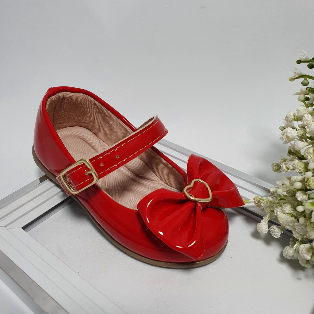 Sapatilha Infantil De Menina Milu Fashion Com Laço Coração 16 ao  34 em Oferta na Shopee
