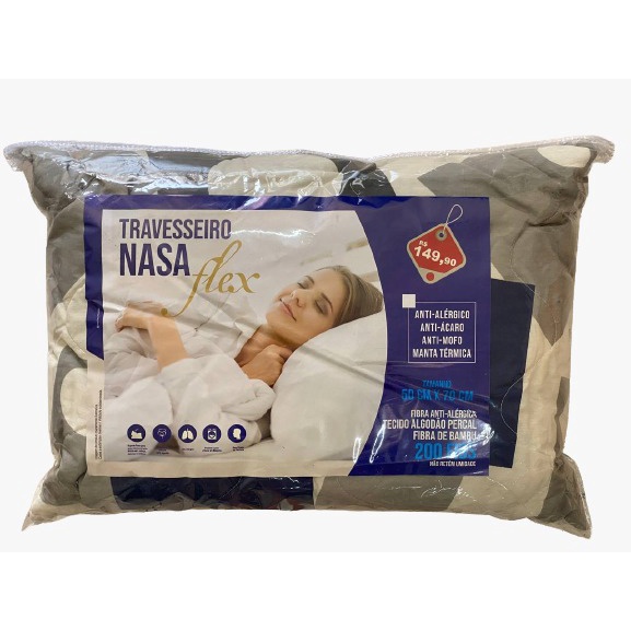 Oferta Revenda Kit 2 Travesseiro NASA Cor Sortida Alto Não afunda Macio Confortável 17cm