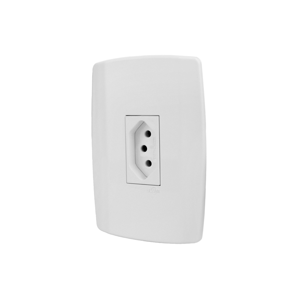 Conjunto 1 Tomada 10a 250v + Espelho - Linha Vertical Slim - ILM0061