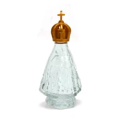 Porta Água Benta Nossa Senhora Aparecida Vidro Coroa 13cm