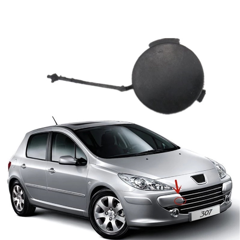 Tampa do Reboque do Para-choque Dianteiro para Peugeot 307 ano 2001 até 2006 - Ref.: Mil Peças 4000