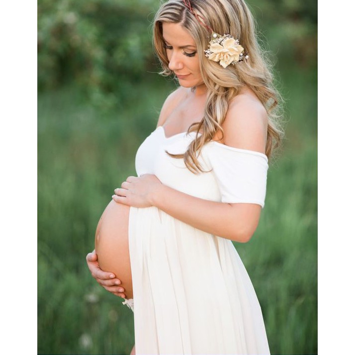 Vestido Gestante Para Ensaio Fotográfico, Book Gravida G02 em Oferta na Shopee