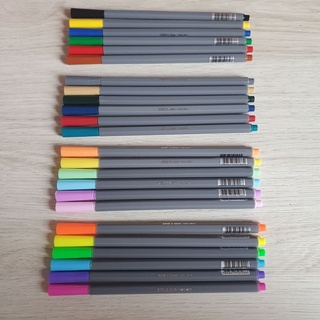Kit Caneta Ultra Fina BRW Fine Liner 0.4mm - Tons Pastel, Neon, Básicas e Vintage (Perfeita para Lettering e Bullet Journal)