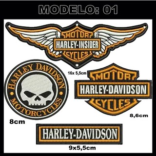 Patch Bordado Harley Davidson Moto Clube.