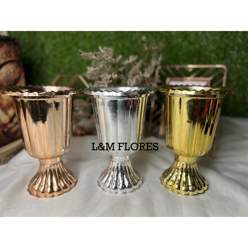 Vaso Decorativo Lungo A Stelo Singolo HERCHR In Acciaio Inox Oro - 26,2 Cm Per Fiori Secchi E Composizioni - 5