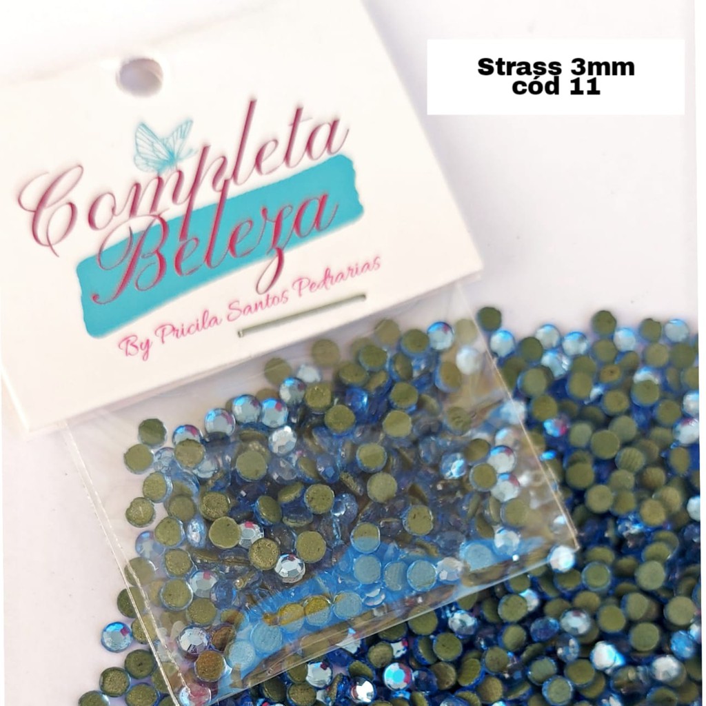 Pedraria para unhas strass 3mm 250 un