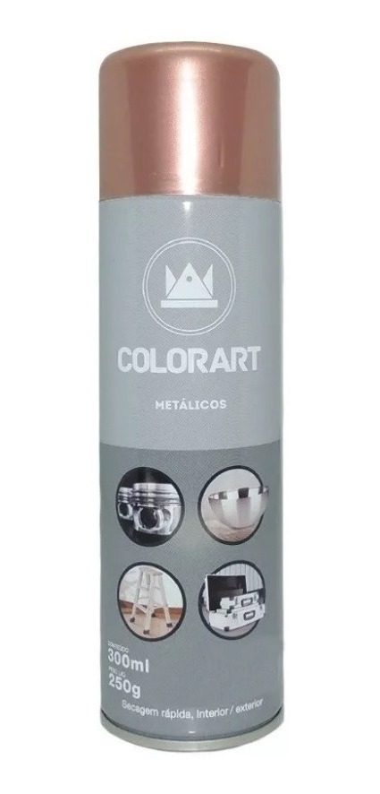 Tinta Spray Colorart Metalicos Ouro Rose
