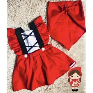 jardineira romper bory infantil menina tema chapeuzinho vermelho ensaios e mesversario