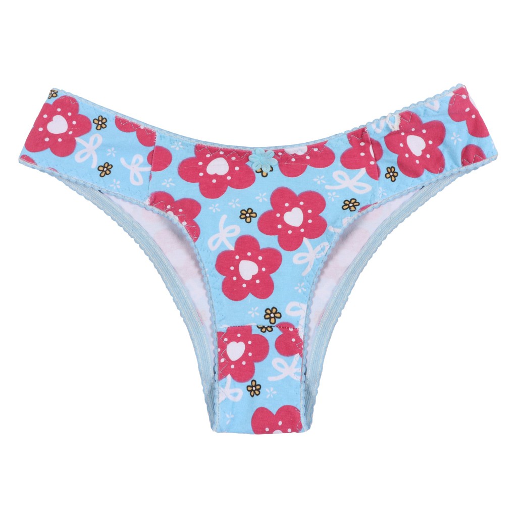 Calcinha Tanga Senhora Cotton Confortavel Rebatida Lisa/Estampada Algodão