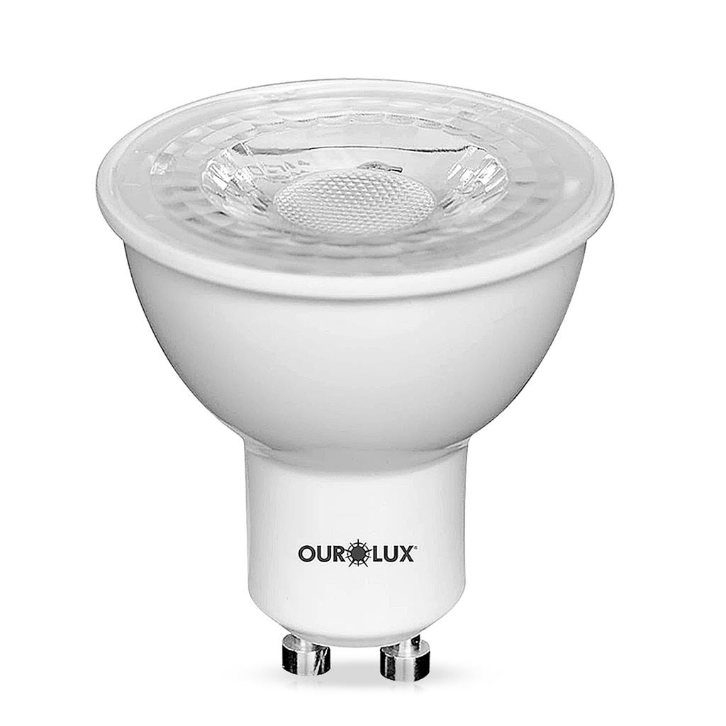 Lampada Led Dicroica GU10 7W Bivolt 6500K Luz Branca Ourolux em Oferta na Shopee