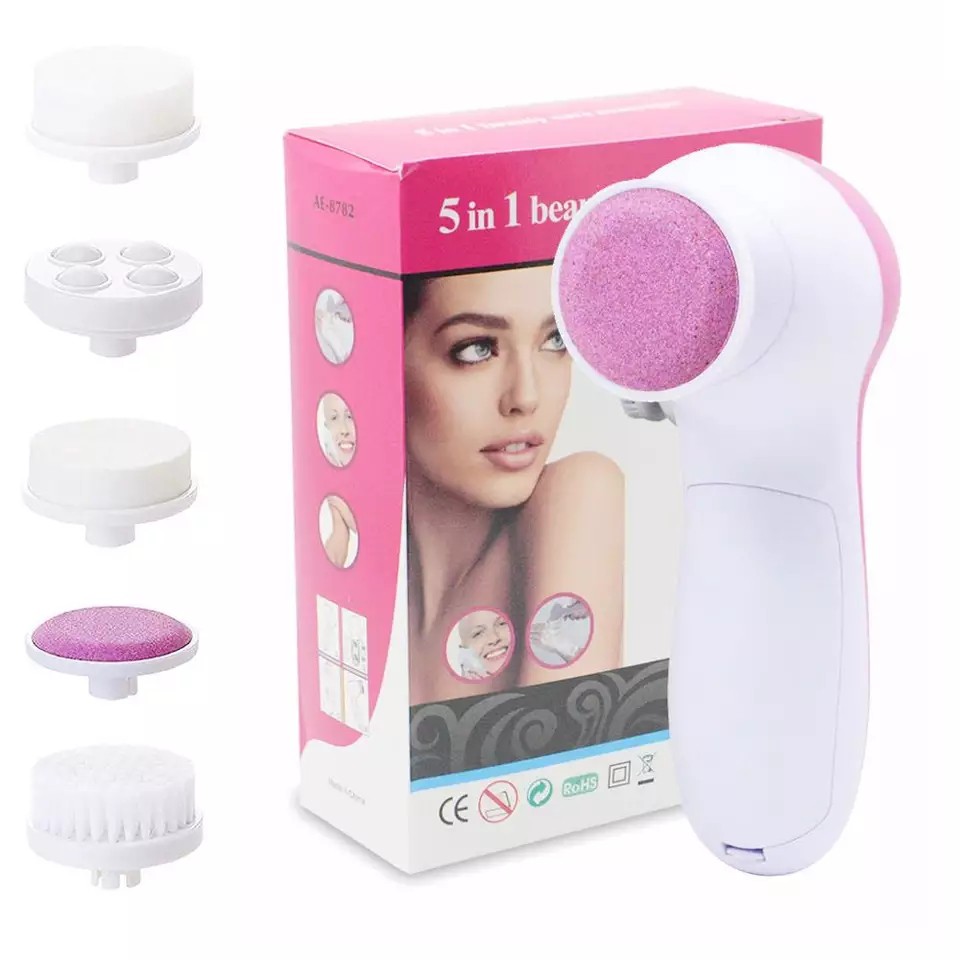 Massageador elétrico 5x1 de cuidados para o rosto - cores variadas ...