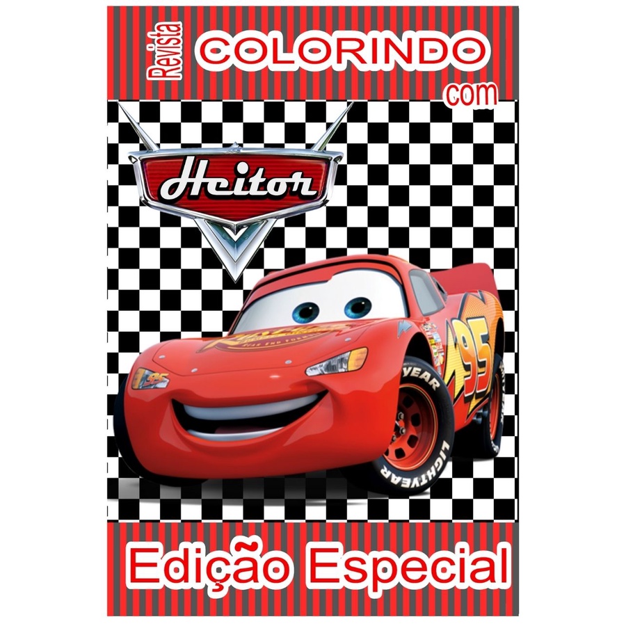 Livro De Colorir Personalizado / Revistinha de Colorir - Tema Carros