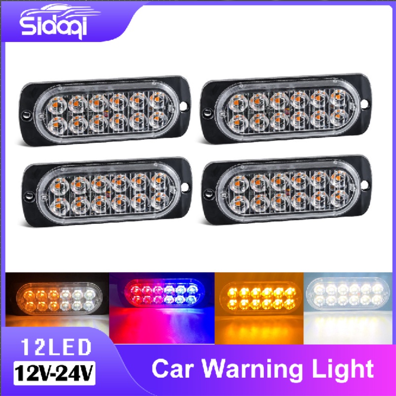 1pç Luz De Alerta Ultra Fina 12 Chips Carro LED Estroboscópica Grelha De Piscando Para Motocicleta De Caminhão De 12-24V