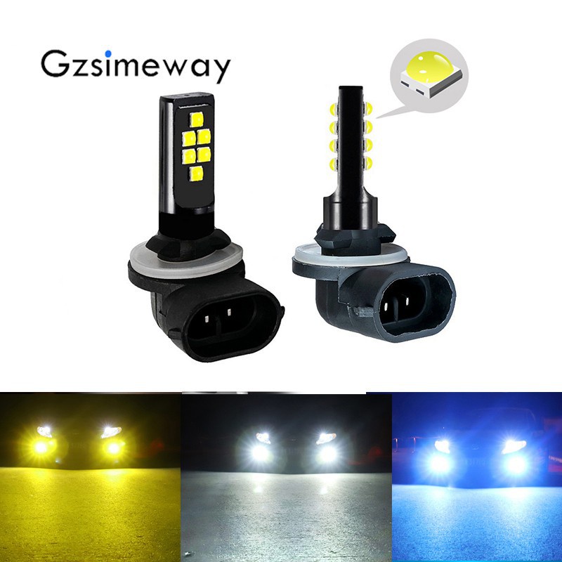 2 pcs H27 881 Lâmpada de neblina LED H1 H3 Lâmpada de neblina H8 H7 H11 9005 HB4 H4 3000K 6000K 25000K Farol de neblina pa