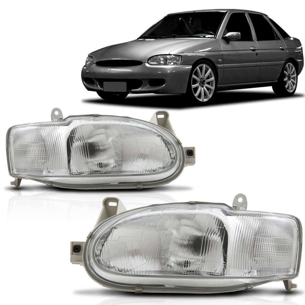Farol Escort Zetec 97 98 99 2000 2001 2002 Foco Simples Cromado